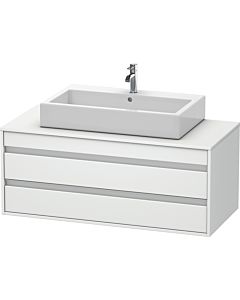 Duravit Ketho Waschtisch-Unterschrank KT665601818 120 x 42,6 x 55 cm, weiß matt, für Aufsatzbecken mittig, 2 Schubkästen
