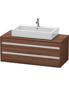 Duravit Ketho Waschtisch-Unterschrank KT665602121 120 x 42,6 x 55 cm, nussbaum dunkel, für Aufsatzbecken mittig, 2 Schubkästen