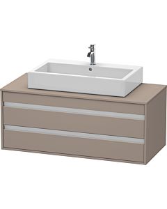 Duravit Ketho Waschtisch-Unterschrank KT665604343 120 x 42,6 x 55 cm, basalt matt, für Aufsatzbecken mittig, 2 Schubkästen