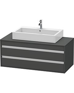 Duravit Ketho Waschtisch-Unterschrank KT665604949 120 x 42,6 x 55 cm, graphit matt, für Aufsatzbecken mittig, 2 Schubkästen
