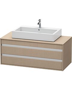 Duravit Ketho Waschtisch-Unterschrank KT665607575 120 x 42,6 x 55 cm, leinen, für Aufsatzbecken mittig, 2 Schubkästen