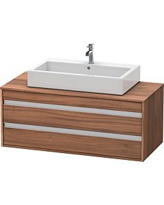 Duravit Ketho Waschtisch-Unterschrank KT665607979 120 x 42,6 x 55 cm, nussbaum natur, für Aufsatzbecken mittig, 2 Schubkästen
