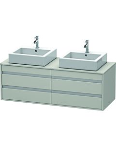 Duravit Ketho Waschtisch-Unterschrank KT6657B0707 140x55x49,6cm, für Aufsatzbecken, 4 Schubkästen, Ausschnitt beidseitig, betongrau matt