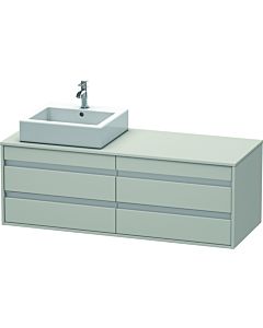 Duravit Ketho meuble sous-vasque KT6657L0707 140x55x49,6cm, pour Aufsatzbecken , 4 tiroirs, découpe à gauche, gris béton mat