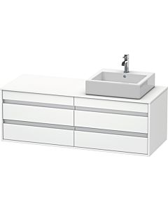 Duravit Ketho Waschtisch-Unterschrank KT6657R1818 140x55x49,6cm, für Aufsatzbecken, 4 Schubkästen, Ausschnitt rechts, weiß matt