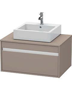 Duravit Ketho vanity unit KT669404343 80 x 55 cm, basalt matt, for Aufsatzbecken middle, 2000 pull-out, wall-hung