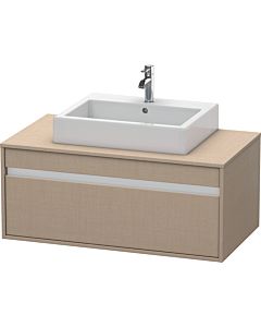 Duravit Ketho vanity unit KT669507575 100 x 55 cm, linen, for Aufsatzbecken middle, 2000 pull-out, wall-hung