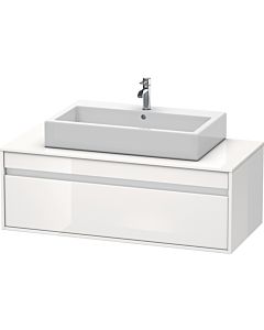 Duravit Ketho vanity unit KT669602222 120 x 55 cm, white high gloss, for Aufsatzbecken middle, 2000 pull-out, wall-hung