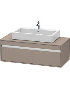 Duravit Ketho vanity unit KT669604343 120 x 55 cm, basalt matt, for Aufsatzbecken middle, 2000 pull-out, wall-hung