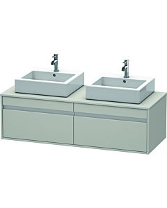 Duravit Ketho vanity unit KT6697B0707 140x55x42.6cm, for Aufsatzbecken outs, cut-out on both sides, concrete gray matt