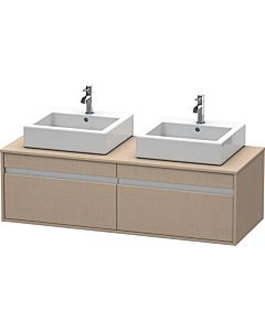 Duravit Ketho vanity unit KT6697B7575 140x55x42.6cm, for Aufsatzbecken outs, cut-out on both sides, linen