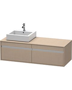 Duravit Ketho vanity unit KT6697L7575 140x55x42.6cm, for Aufsatzbecken outs, cut-out left, linen