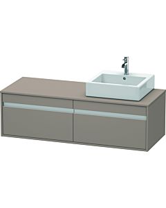 Duravit Ketho meuble sous-vasque KT6697R4343 140x55x42,6cm, pour Aufsatzbecken , découpe à droite, basalte mat