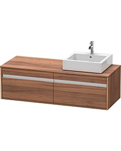 Duravit Ketho vanity unit KT6697R7979 140x55x42.6cm, for Aufsatzbecken outs, cut-out on the right, natural walnut