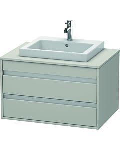 Duravit Ketho vanity unit KT675400707 80 x 55 cm, concrete gray matt, for built-in washbasin in the middle, 2 drawers