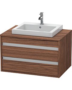 Ketho Duravit vasque KT675402121 80 x 55 cm, noyer foncé, pour lavabo encastré au milieu, 2 tiroirs