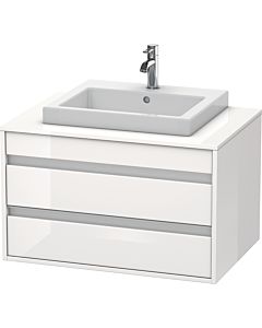Duravit Ketho Waschtisch-Unterschrank KT675402222 80 x 55 cm, weiß hochglanz, für Einbauwaschtisch mittig, 2 Schubkästen
