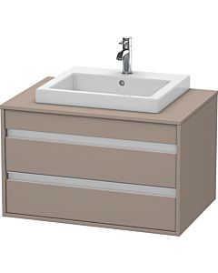 Duravit Ketho Waschtisch-Unterschrank KT675404343 80 x 55 cm, basalt matt, für Einbauwaschtisch mittig, 2 Schubkästen