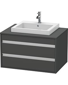 Duravit Ketho Waschtisch-Unterschrank KT675404949 80 x 55 cm, graphit matt, für Einbauwaschtisch mittig, 2 Schubkästen