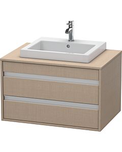 Duravit Ketho Waschtisch-Unterschrank KT675407575 80 x 55 cm, leinen, für Einbauwaschtisch mittig, 2 Schubkästen