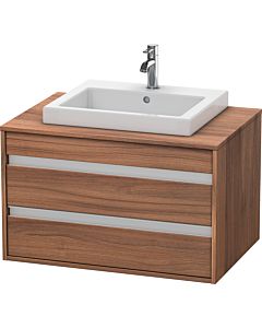 Ketho Duravit vasque KT675407979 80 x 55 cm, noyer naturel, pour lavabo encastré au milieu, 2 tiroirs
