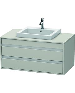 Duravit Ketho Waschtisch-Unterschrank KT675500707 100 x 55 cm, betongrau matt, für Einbauwaschtisch mittig, 2 Schubkästen
