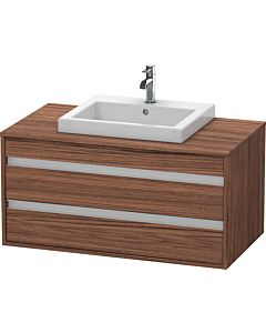 Duravit Ketho Waschtisch-Unterschrank KT675502121 100 x 55 cm, nussbaum dunkel, für Einbauwaschtisch mittig, 2 Schubkästen