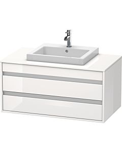 Ketho Duravit vasque KT675502222 100 x 55 cm, blanc brillant, pour lavabo encastré au milieu, 2 tiroirs