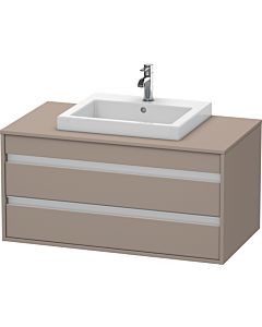 Duravit Ketho Waschtisch-Unterschrank KT675504343 100 x 55 cm, basalt matt, für Einbauwaschtisch mittig, 2 Schubkästen