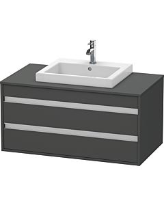 Duravit Ketho Waschtisch-Unterschrank KT675504949 100 x 55 cm, graphit matt, für Einbauwaschtisch mittig, 2 Schubkästen