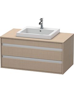 Duravit Ketho Waschtisch-Unterschrank KT675507575 100 x 55 cm, leinen, für Einbauwaschtisch mittig, 2 Schubkästen