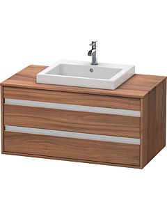 Duravit Ketho vanity unit KT675507979 100 x 55 cm, natural walnut, for built-in washbasin in the middle, 2 drawers