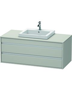 Ketho Duravit vasque KT675600707 120 x 55 cm, gris béton mat, pour vasque à encastrer au milieu, 2 tiroirs