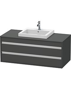 Duravit Ketho Waschtisch-Unterschrank KT675604949 120 x 55 cm, graphit matt, für Einbauwaschtisch mittig, 2 Schubkästen