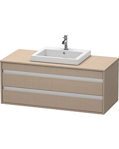 Duravit Ketho Waschtisch-Unterschrank KT675607575 120 x 55 cm, leinen, für Einbauwaschtisch mittig, 2 Schubkästen