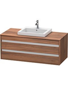 Duravit Ketho vanity unit KT675607979 120 x 55 cm, natural walnut, for built-in washbasin in the middle, 2 drawers