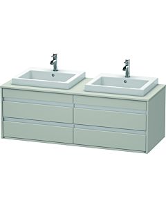 Duravit Ketho Waschtisch-Unterschrank KT6757B0707 140x55x49,6cm, für Einbauwaschtisch, 4 Schubkästen, Ausschnitt beidseitig, betongrau matt