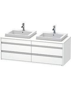 Ketho Duravit vasque KT6757B1818 140x55x49,6cm, pour vasque à encastrer, 4 tiroirs, découpe des deux côtés, blanc mat