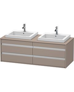 Duravit Ketho vanity unit KT6757B4343 140x55x49.6cm, for built-in washbasin, 4 drawers, cut-out on both sides, basalt matt