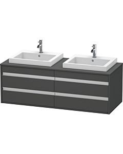 Duravit Ketho vanity unit KT6757B4949 140x55x49.6cm, for built-in washbasin, 4 drawers, cut-out on both sides, graphite matt