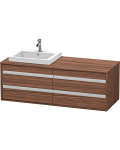 Duravit Ketho vanity unit KT6757L2121 140x55x49.6cm, for built-in washbasin, 4 drawers, cut-out on the left, dark walnut