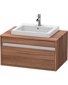 Duravit Ketho Waschtisch-Unterschrank KT679407979 80 x 55 cm, nussbaum natur, für Einbauwaschtisch mittig, 1 Auszug, wandhängend