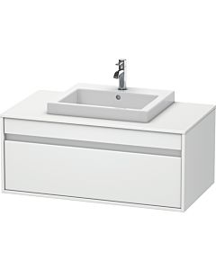 Duravit Ketho Waschtisch-Unterschrank KT679501818 100 x 55 cm, weiß matt, für Einbauwaschtisch mittig, 1 Auszug, wandhängend