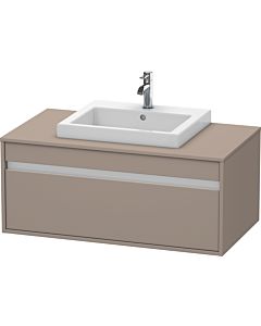 Duravit Ketho vanity unit KT679504343 100 x 55 cm, basalt matt, for built-in washbasin in the middle, 2000 pull-out, wall-hung