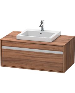 Duravit Ketho Waschtisch-Unterschrank KT679507979 100 x 55 cm, nussbaum natur, für Einbauwaschtisch mittig, 1 Auszug, wandhängend
