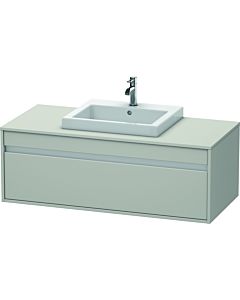 Duravit Ketho vanity unit KT679600707 120 x 55 cm, concrete gray matt, for built-in washbasin in the middle, 2000 pull-out, wall-hung