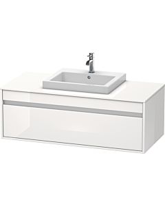 Duravit Ketho Waschtisch-Unterschrank KT679602222 120 x 55 cm, weiß hochglanz, für Einbauwaschtisch mittig, 1 Auszug, wandhängend