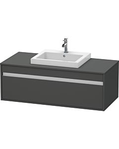 Duravit Ketho Waschtisch-Unterschrank KT679604949 120 x 55 cm, graphit matt, für Einbauwaschtisch mittig, 1 Auszug, wandhängend