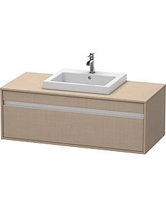 Duravit Ketho vanity unit KT679607575 120 x 55 cm, linen, for built-in washbasin in the middle, 2000 pull-out, wall-hung
