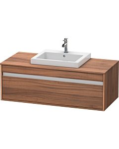 Duravit Ketho vanity unit KT679607979 120 x 55 cm, natural walnut, for built-in washbasin in the middle, 2000 pull-out, wall-hung